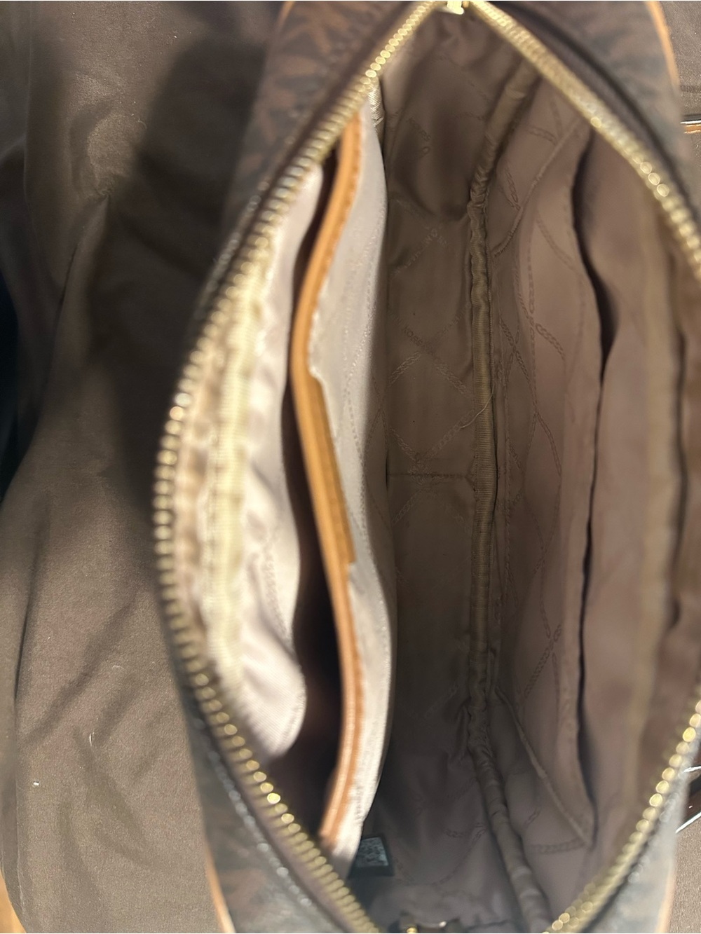 Michael Kors Dark Brown Logo Crossbody with Tan Trim - Picture 5 of 5
